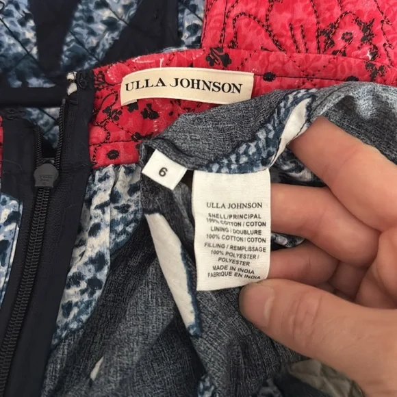 Ulla Johnson Jiya Blue Quilted Midi Dress - Picture 12 of 12